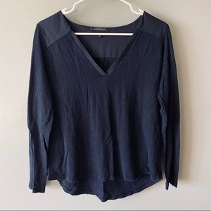 Banana Republic navy blue long sleeve blouse